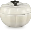 Brandneu 🤩 Le Creuset Kürbisförmchen Mit Deckel In Meringue 🔥 8