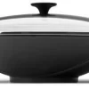 Neu 😀 Le Creuset Wok Aus Gusseisen Mit Glasdeckel In Schwarz 😍 5